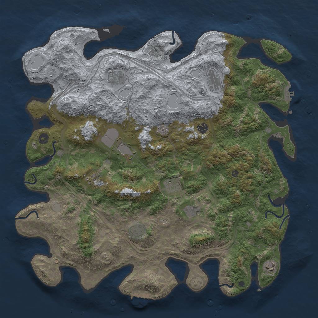 Rust Map: Procedural Map, Size: 4500, Seed: 27952, 17 Monuments