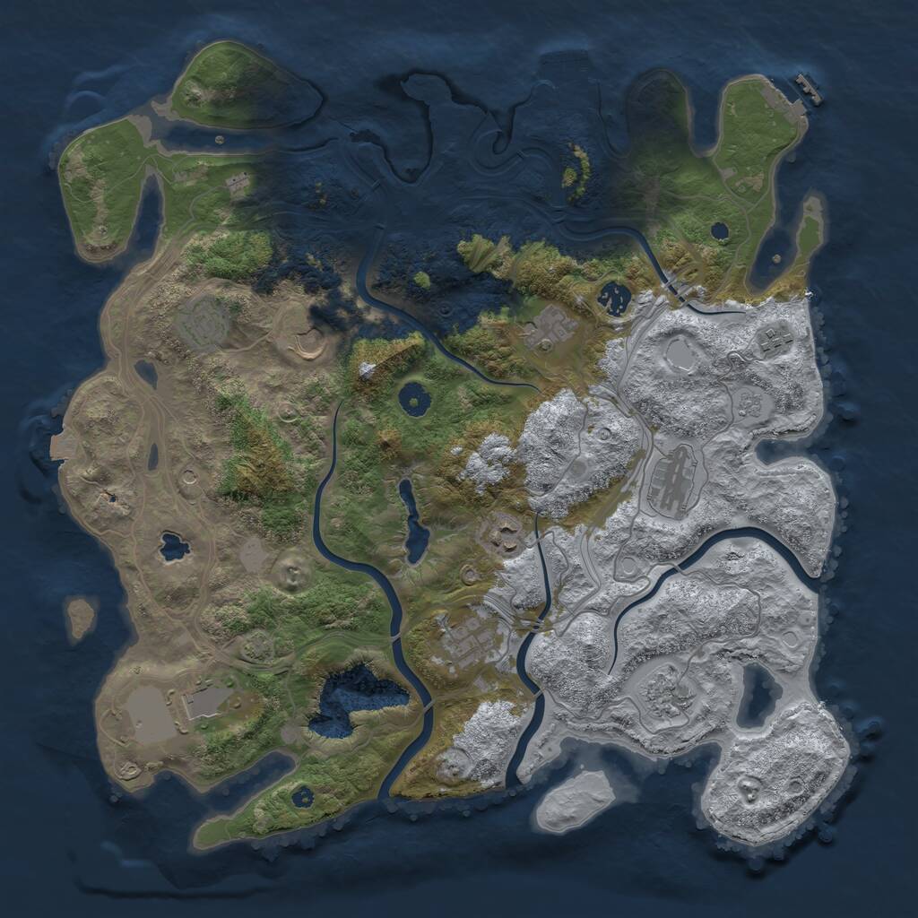 Rust Map: Procedural Map, Size: 4250, Seed: 101544, 16 Monuments