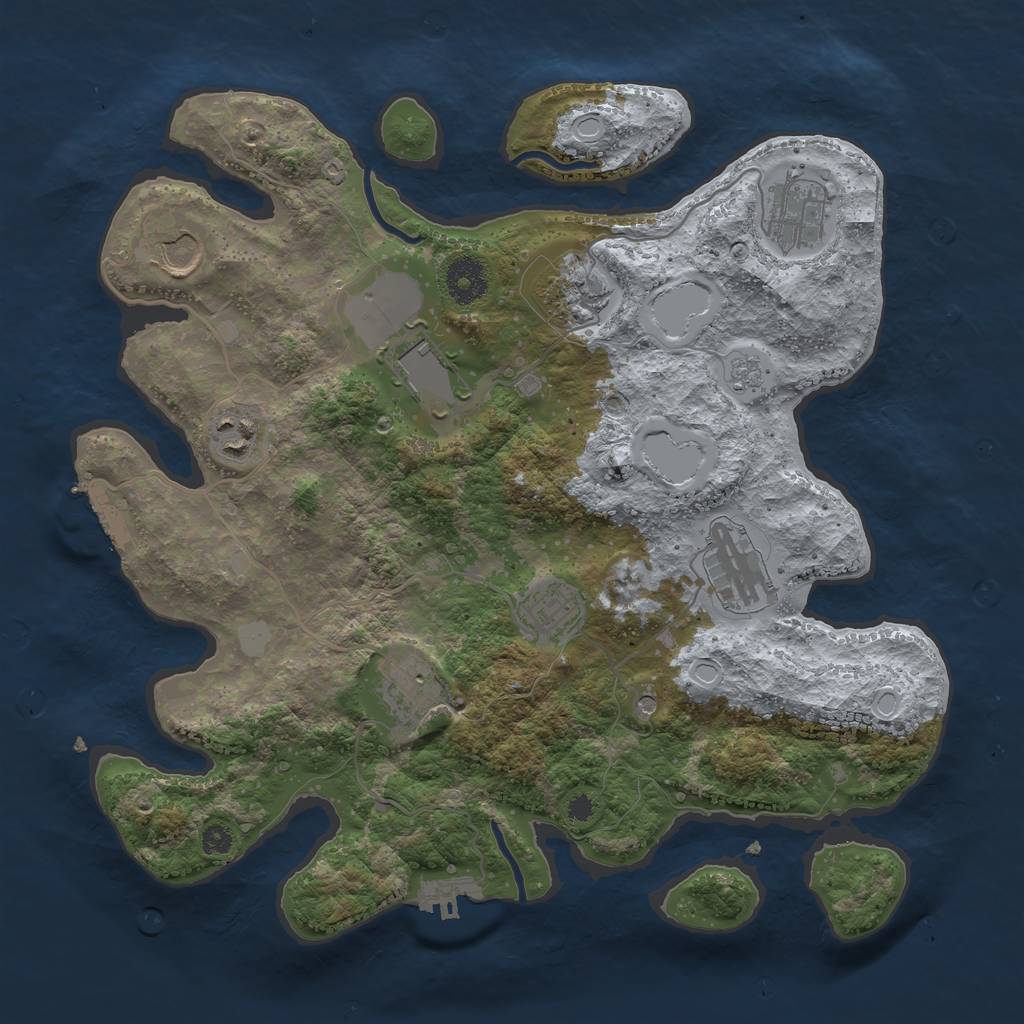 Rust Map: Procedural Map, Size: 3500, Seed: 494627235, 15 Monuments
