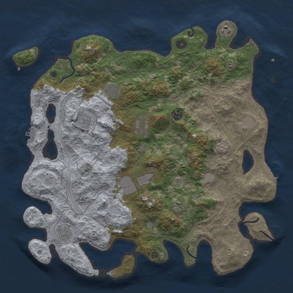 Rust Map: Procedural Map, Size: 4250, Seed: 9307, 17 Monuments