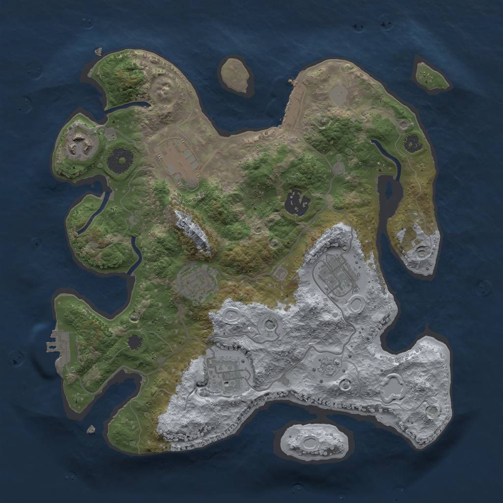Rust Map: Procedural Map, Size: 3000, Seed: 32182, 13 Monuments