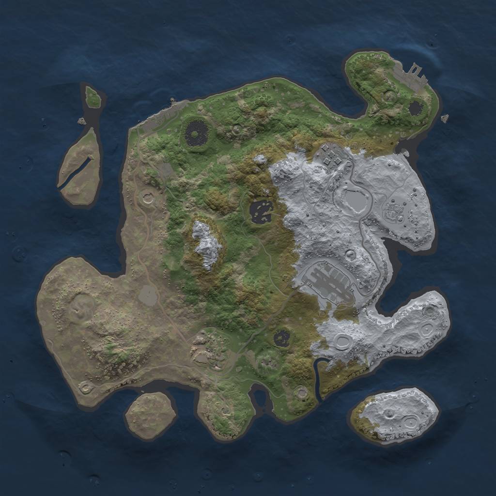 Rust Map: Procedural Map, Size: 3000, Seed: 1858932902, 11 Monuments