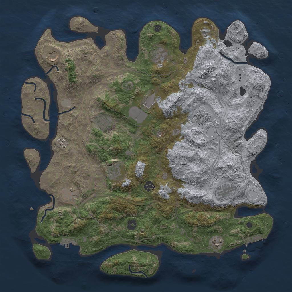 Rust Map: Procedural Map, Size: 4250, Seed: 628344973, 18 Monuments