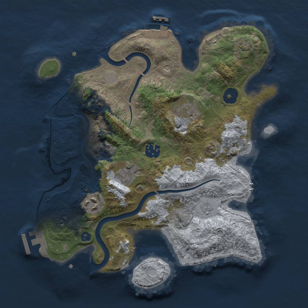 Rust Map: Procedural Map, Size: 3000, Seed: 19951, 11 Monuments