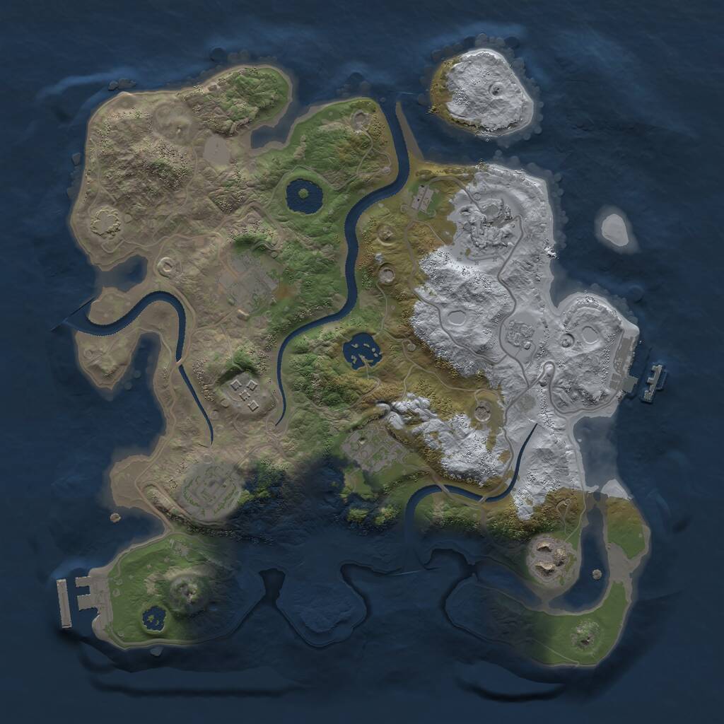 Rust Map: Procedural Map, Size: 3000, Seed: 2116098001, 13 Monuments