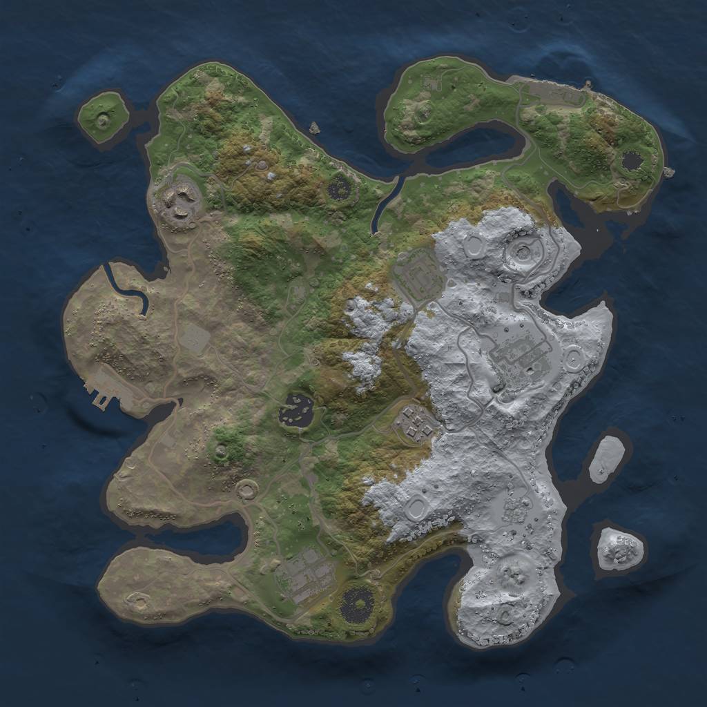 Rust Map: Procedural Map, Size: 3000, Seed: 20153, 13 Monuments