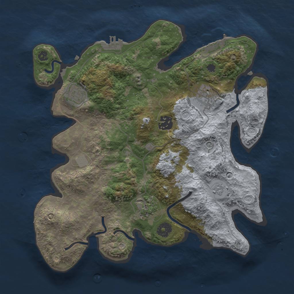 Rust Map: Procedural Map, Size: 3000, Seed: 19526, 11 Monuments