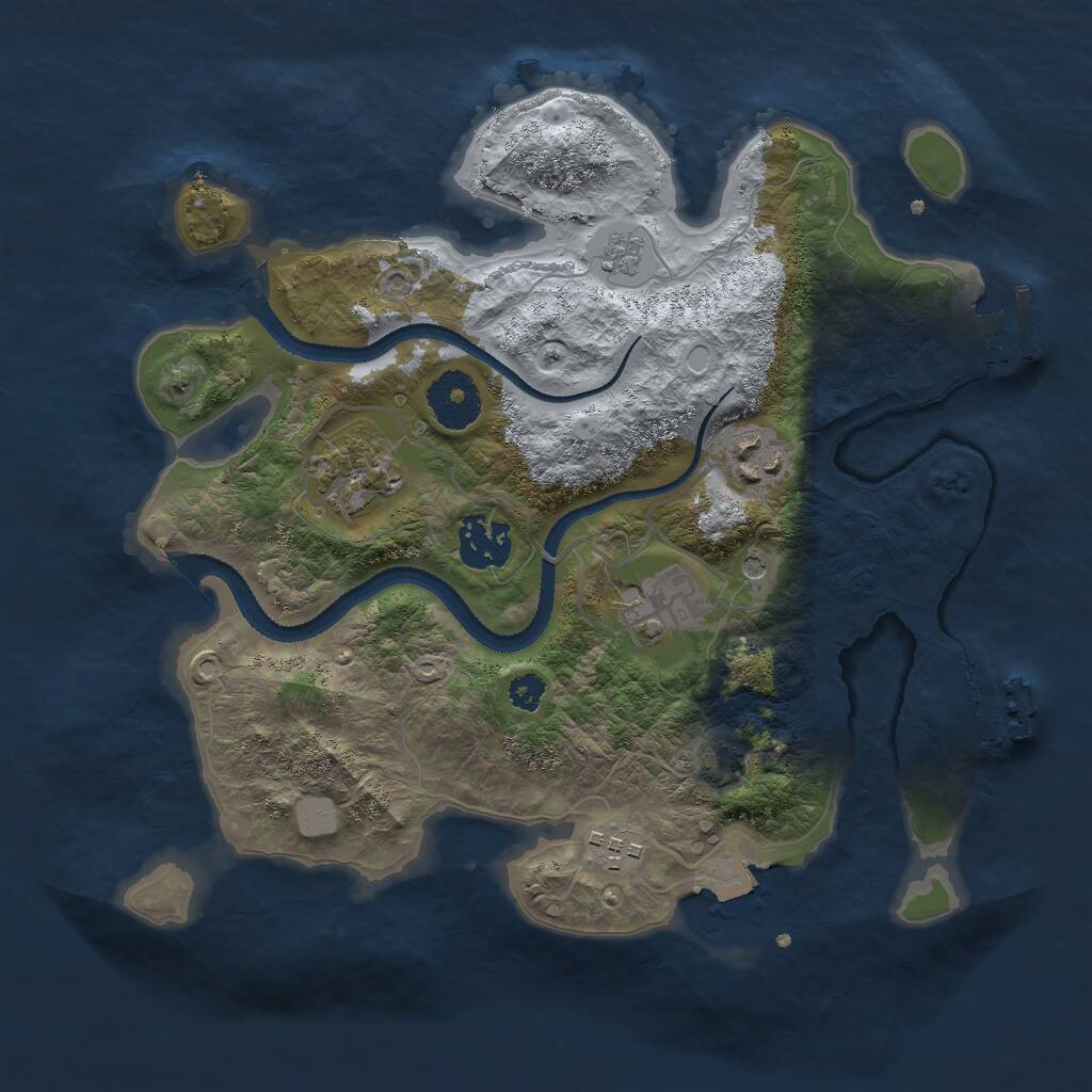 Rust Map: Procedural Map, Size: 3000, Seed: 519390511, 11 Monuments