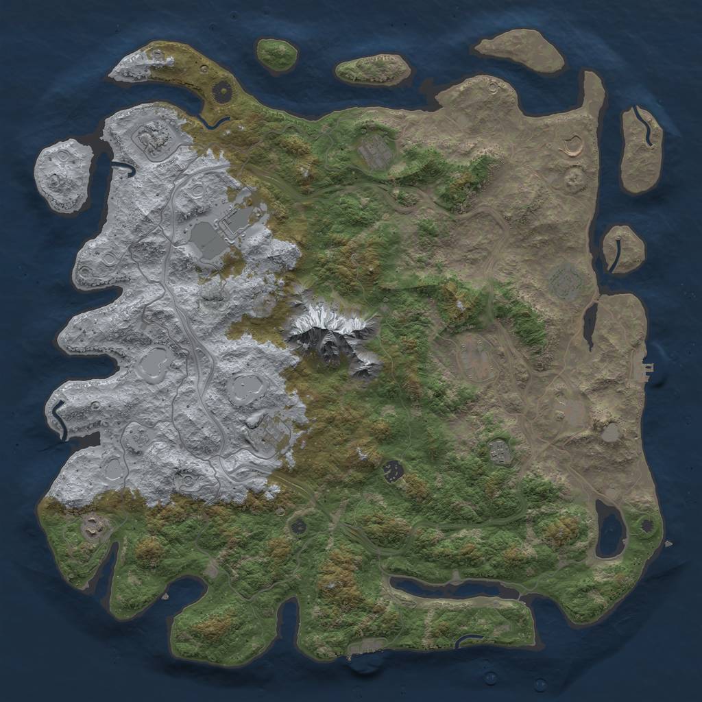 Rust Map: Procedural Map, Size: 5000, Seed: 35810, 18 Monuments