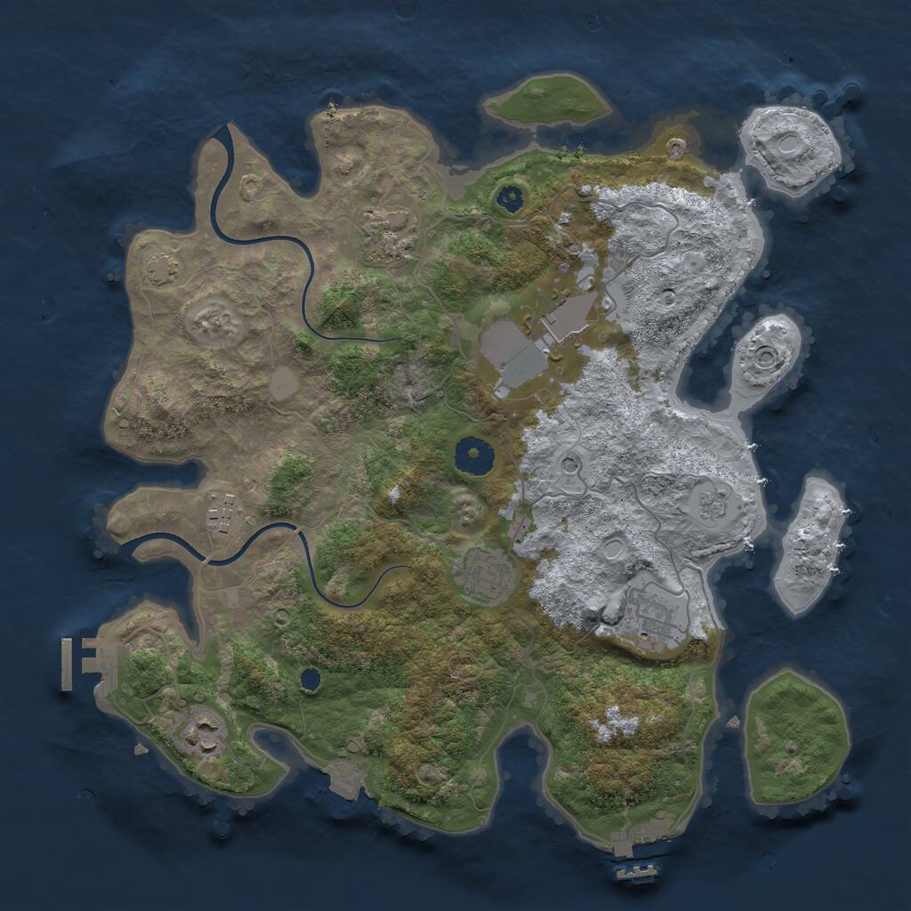Rust Map: Procedural Map, Size: 3500, Seed: 1862899626, 12 Monuments