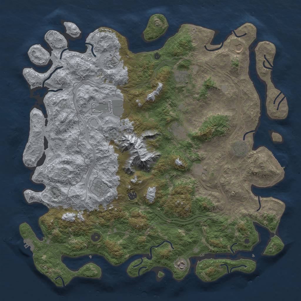 Rust Map: Procedural Map, Size: 5000, Seed: 1648661, 18 Monuments