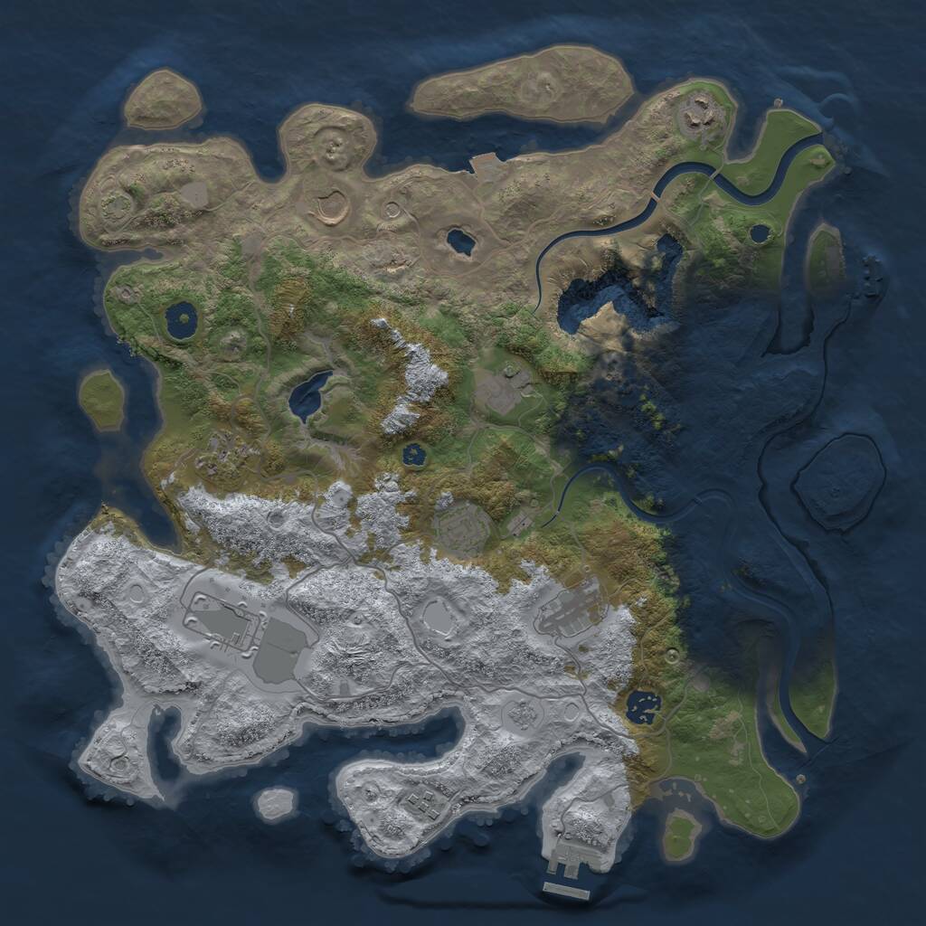 Rust Map: Procedural Map, Size: 4000, Seed: 1051138402, 15 Monuments