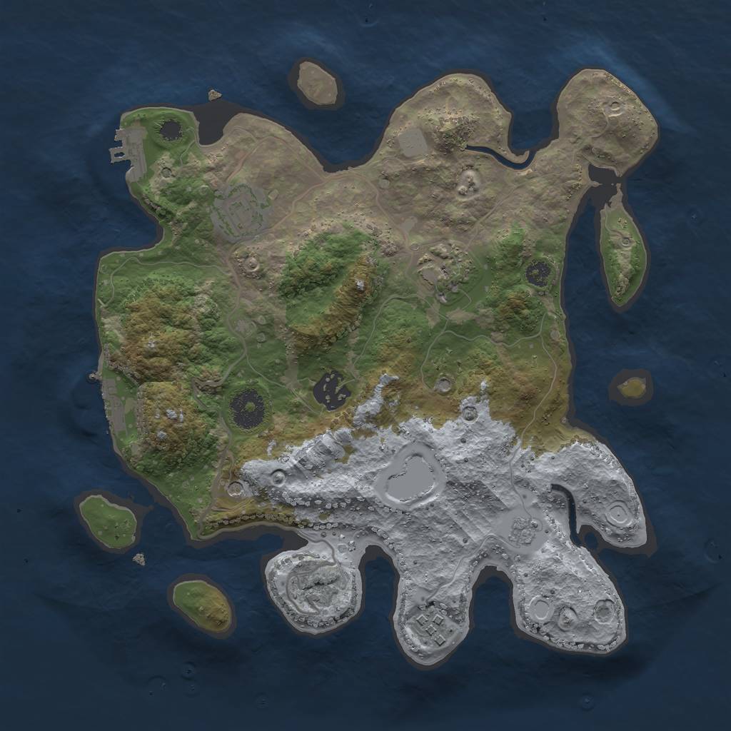 Rust Map: Procedural Map, Size: 3000, Seed: 14563, 11 Monuments