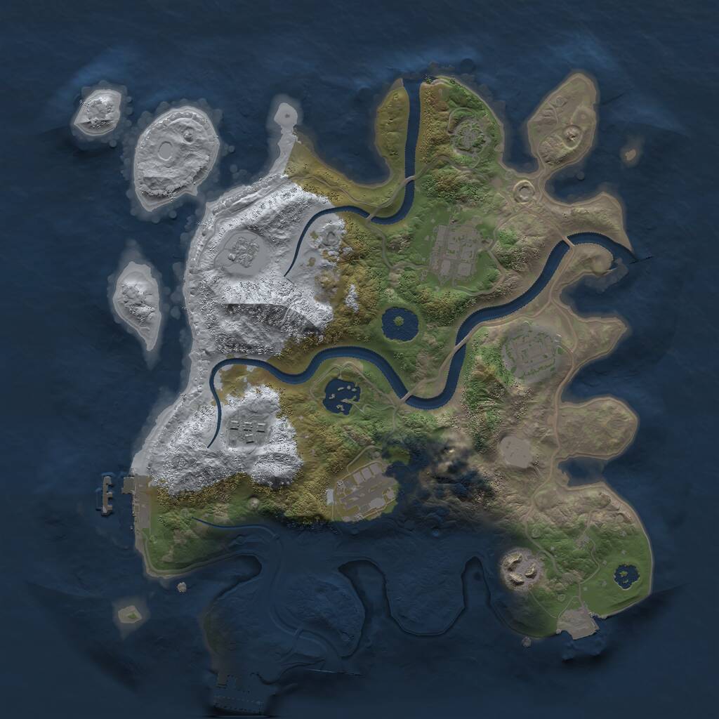 Rust Map: Procedural Map, Size: 3000, Seed: 10342, 11 Monuments