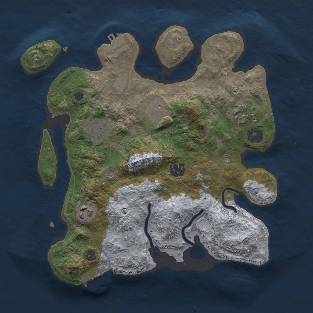 Rust Map: Procedural Map, Size: 3000, Seed: 1108, 12 Monuments