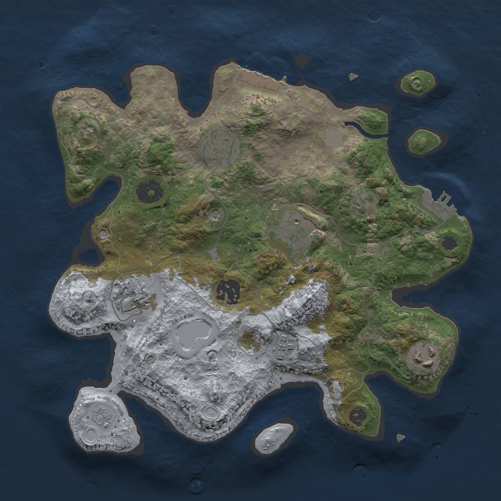 Rust Map: Procedural Map, Size: 3000, Seed: 13805, 13 Monuments