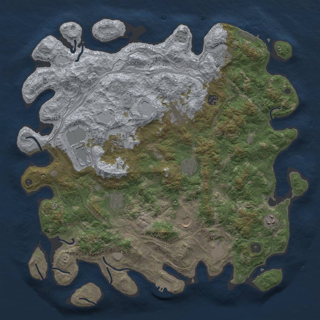 Rust Map: Procedural Map, Size: 4500, Seed: 732719309, 18 Monuments