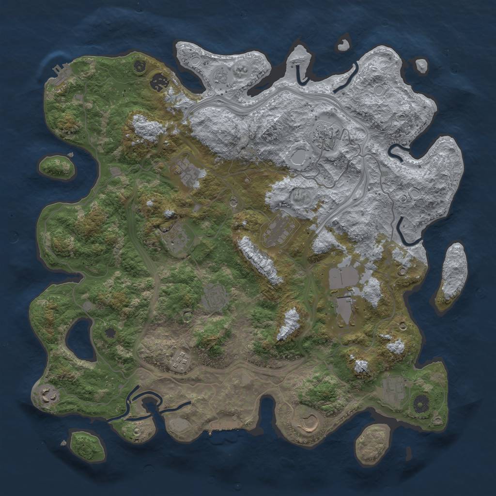 Rust Map: Procedural Map, Size: 4250, Seed: 1595321384, 18 Monuments