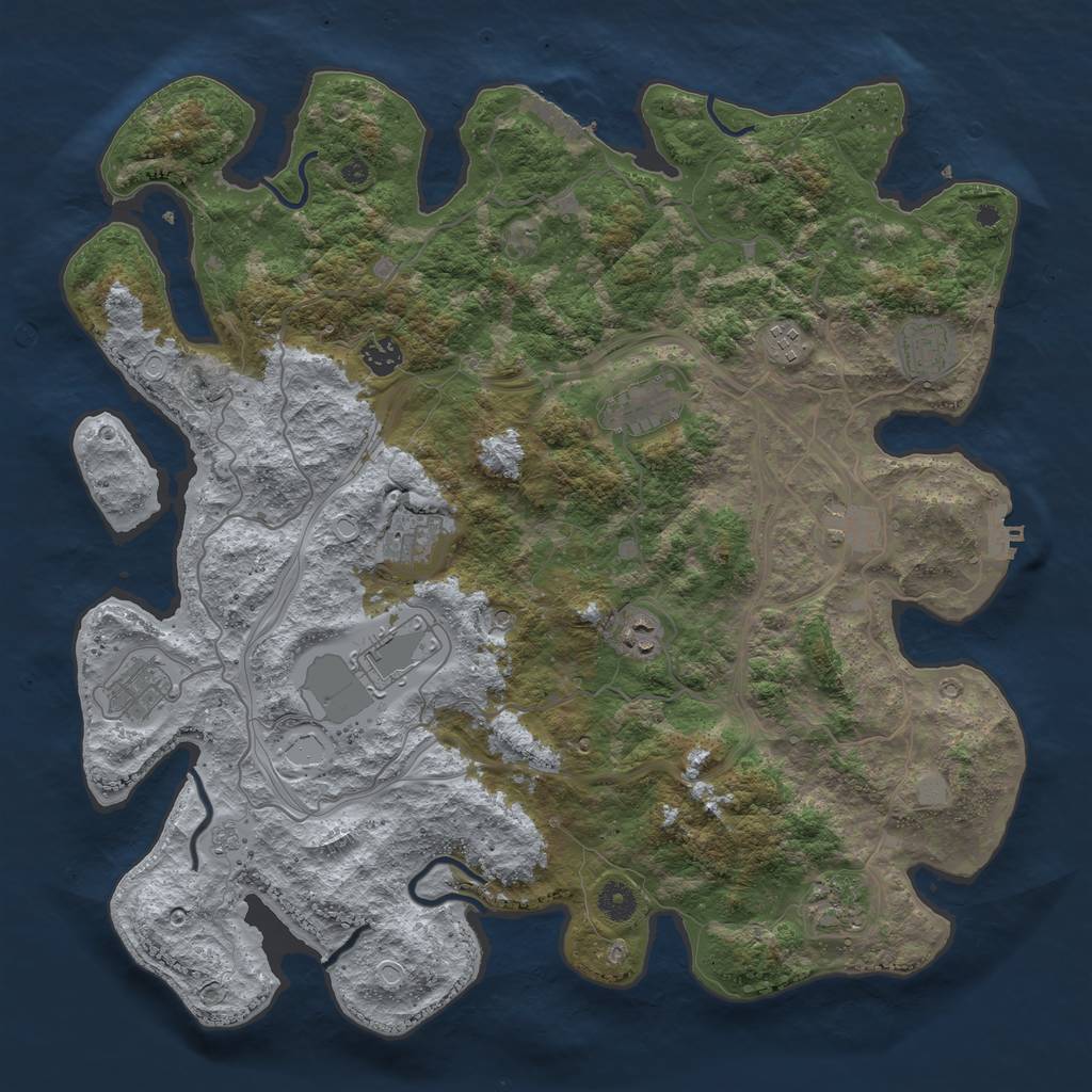 Rust Map: Procedural Map, Size: 4250, Seed: 220423, 17 Monuments