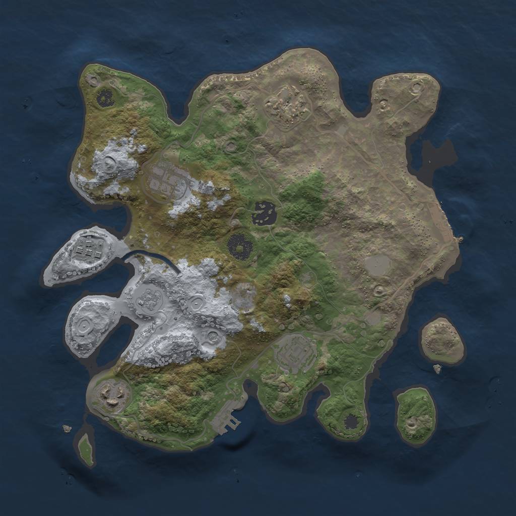Rust Map: Procedural Map, Size: 3000, Seed: 3076, 13 Monuments