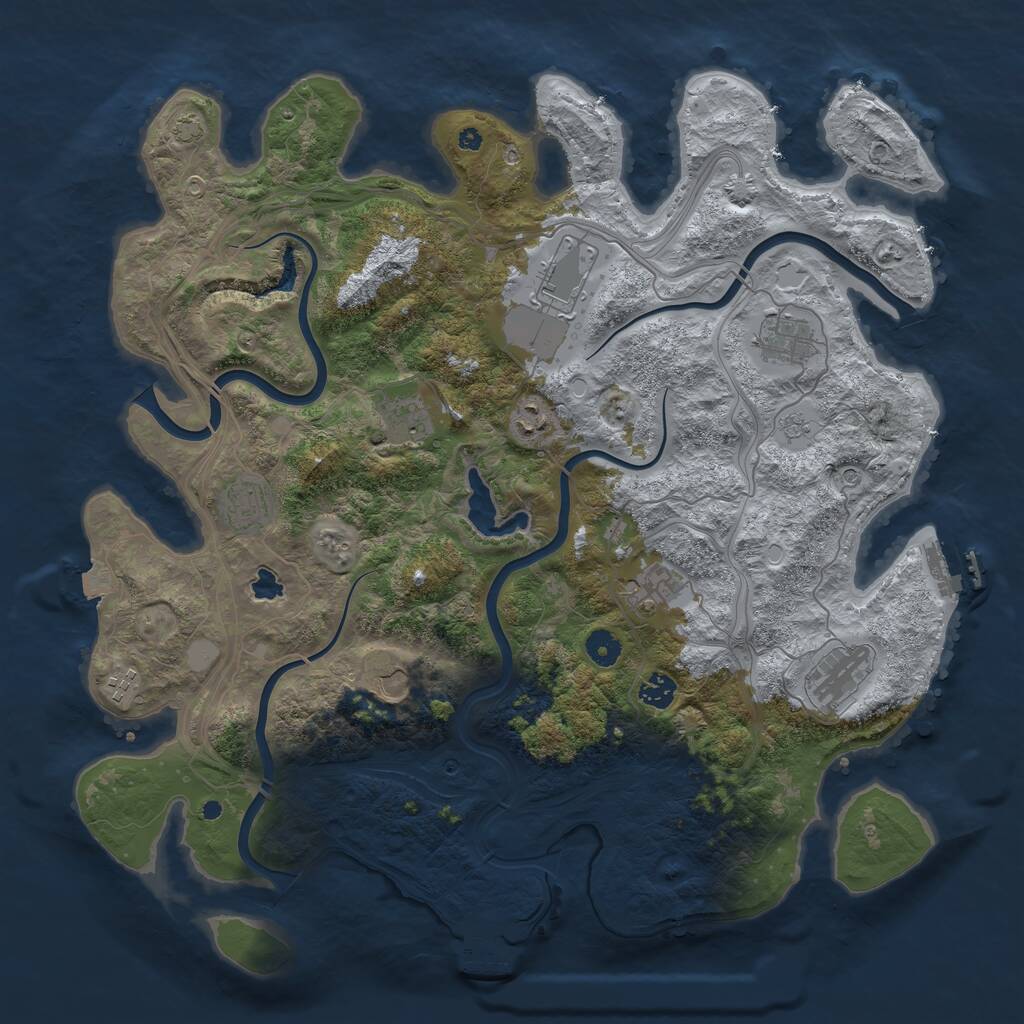 Rust Map: Procedural Map, Size: 4350, Seed: 133769420, 16 Monuments