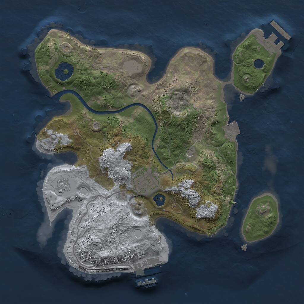 Rust Map: Procedural Map, Size: 2500, Seed: 1772594137, 6 Monuments