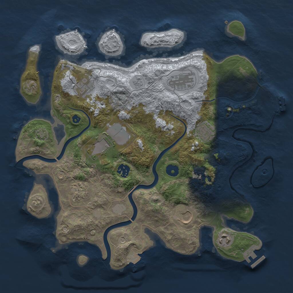 Rust Map: Procedural Map, Size: 3500, Seed: 83429933, 15 Monuments