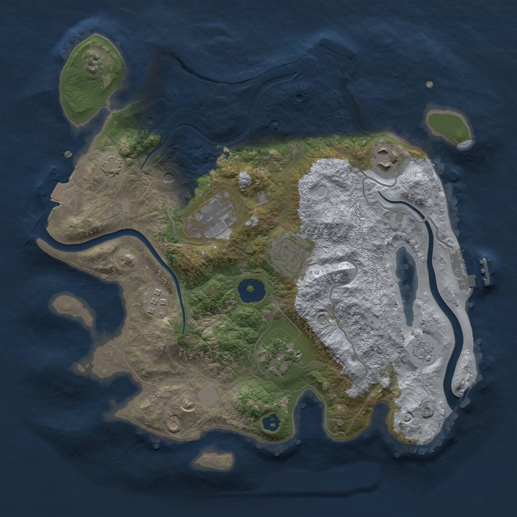 Rust Map: Procedural Map, Size: 3000, Seed: 755124, 11 Monuments