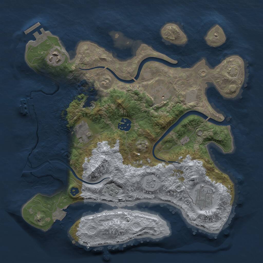 Rust Map: Procedural Map, Size: 3000, Seed: 1950162529, 12 Monuments