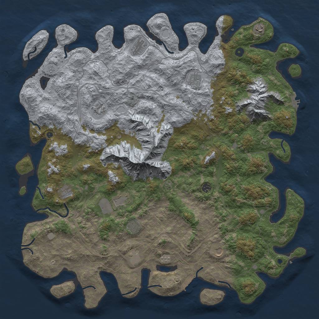 Rust Map: Procedural Map, Size: 5500, Seed: 869, 18 Monuments