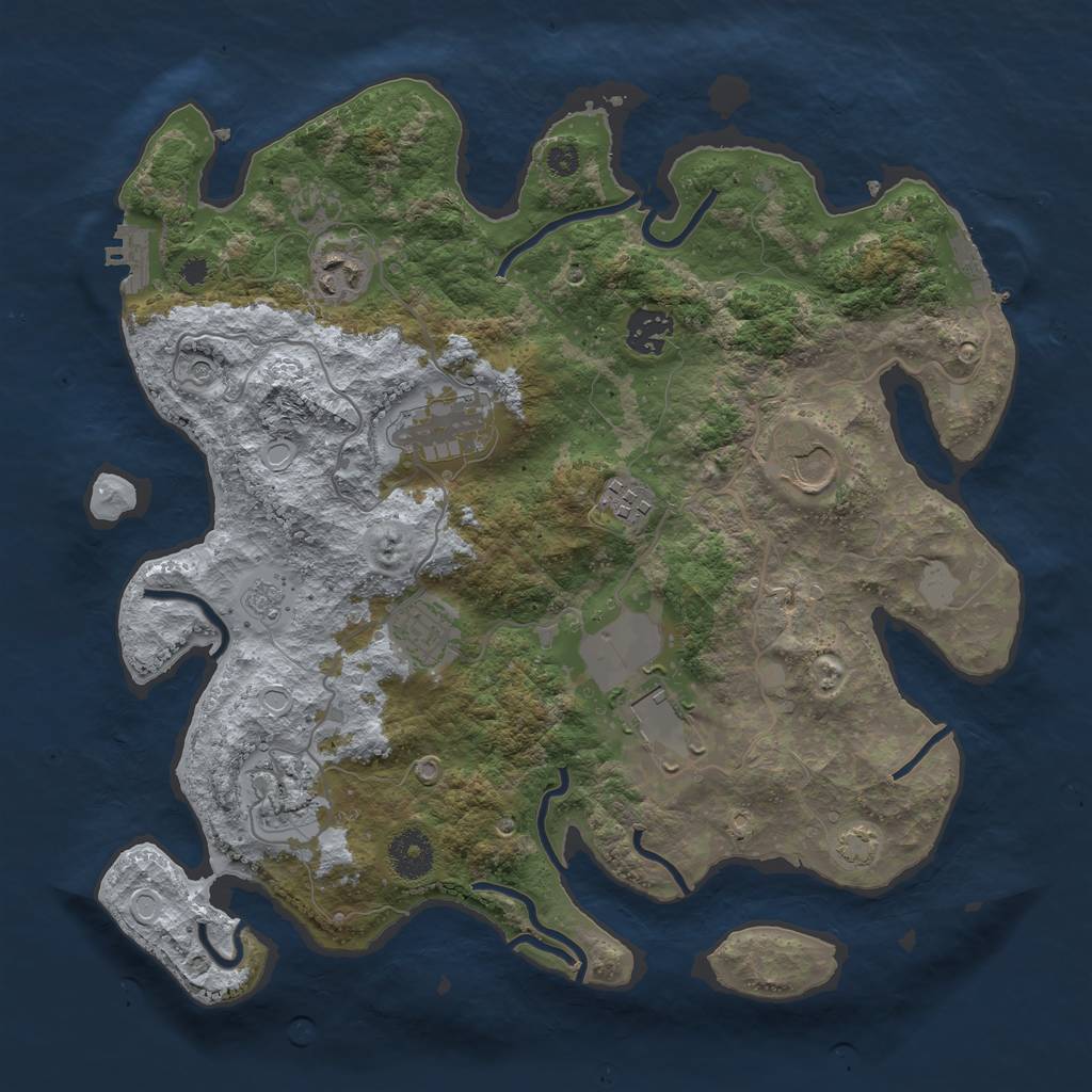 Rust Map: Procedural Map, Size: 3500, Seed: 1629702836, 16 Monuments