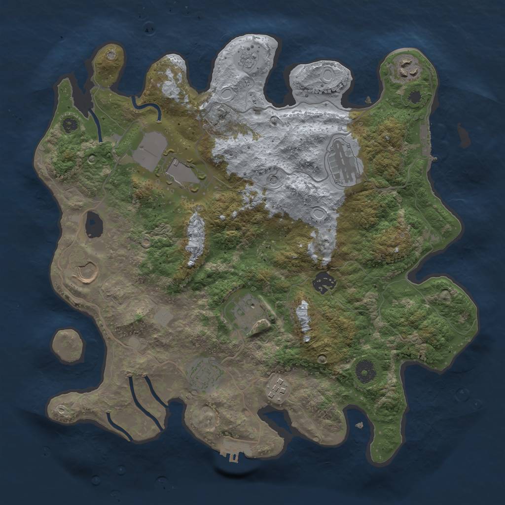 Rust Map: Procedural Map, Size: 3500, Seed: 65468753, 15 Monuments