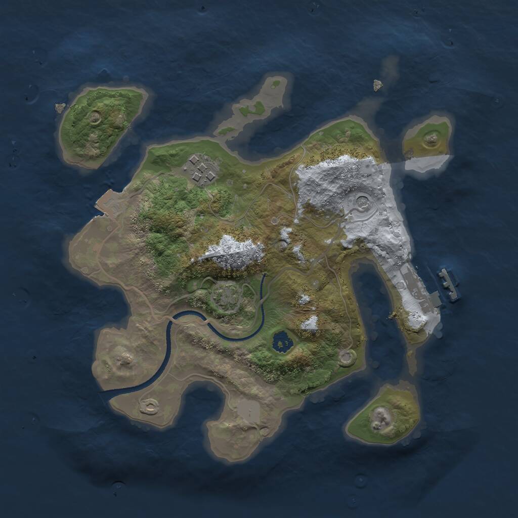 Rust Map: Procedural Map, Size: 2500, Seed: 1934836592, 5 Monuments