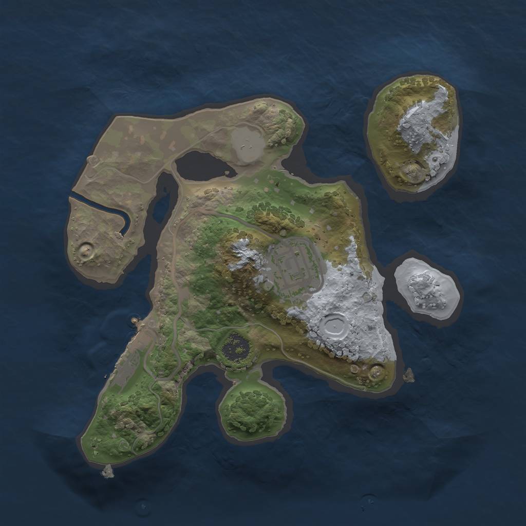 Rust Map: Procedural Map, Size: 2000, Seed: 1142314887, 5 Monuments