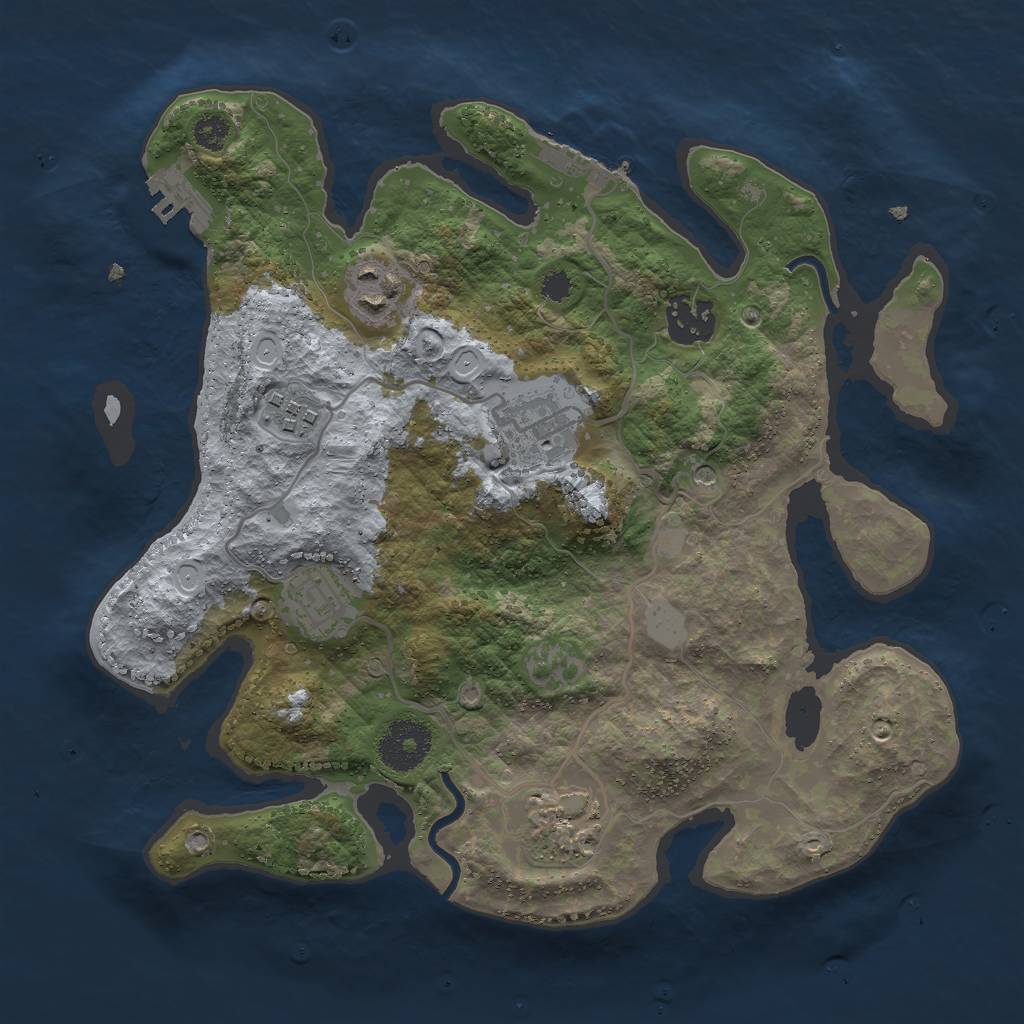 Rust Map: Procedural Map, Size: 3000, Seed: 21941, 12 Monuments