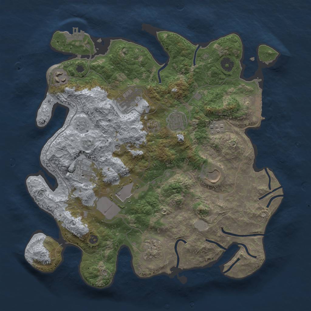 Rust Map: Procedural Map, Size: 3500, Seed: 1503342994, 15 Monuments