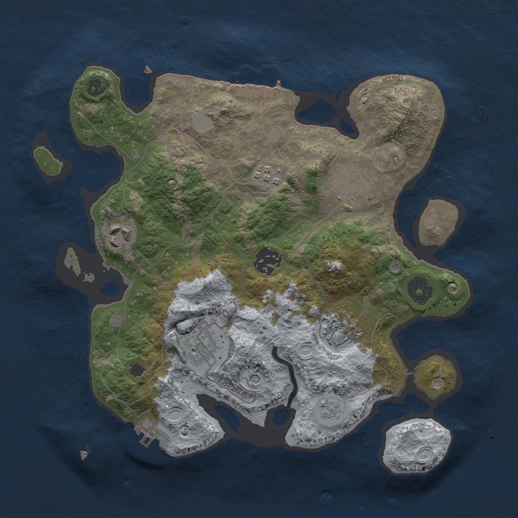 Rust Map: Procedural Map, Size: 3000, Seed: 25048, 13 Monuments