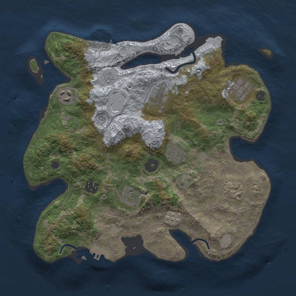 Rust Map: Procedural Map, Size: 3250, Seed: 1455517268, 15 Monuments