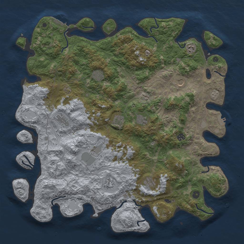 Rust Map: Procedural Map, Size: 4800, Seed: 786235276, 18 Monuments