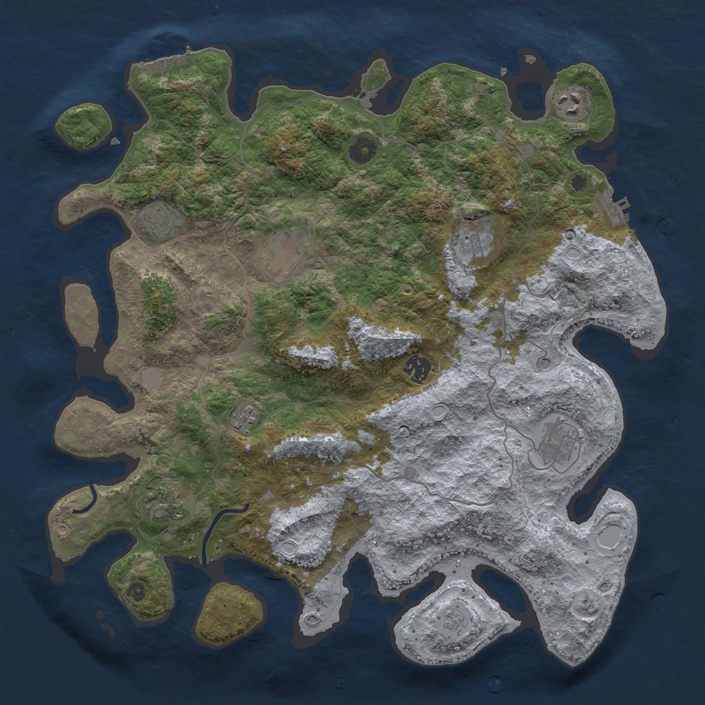 Rust Map: Procedural Map, Size: 4000, Seed: 1863070749, 15 Monuments