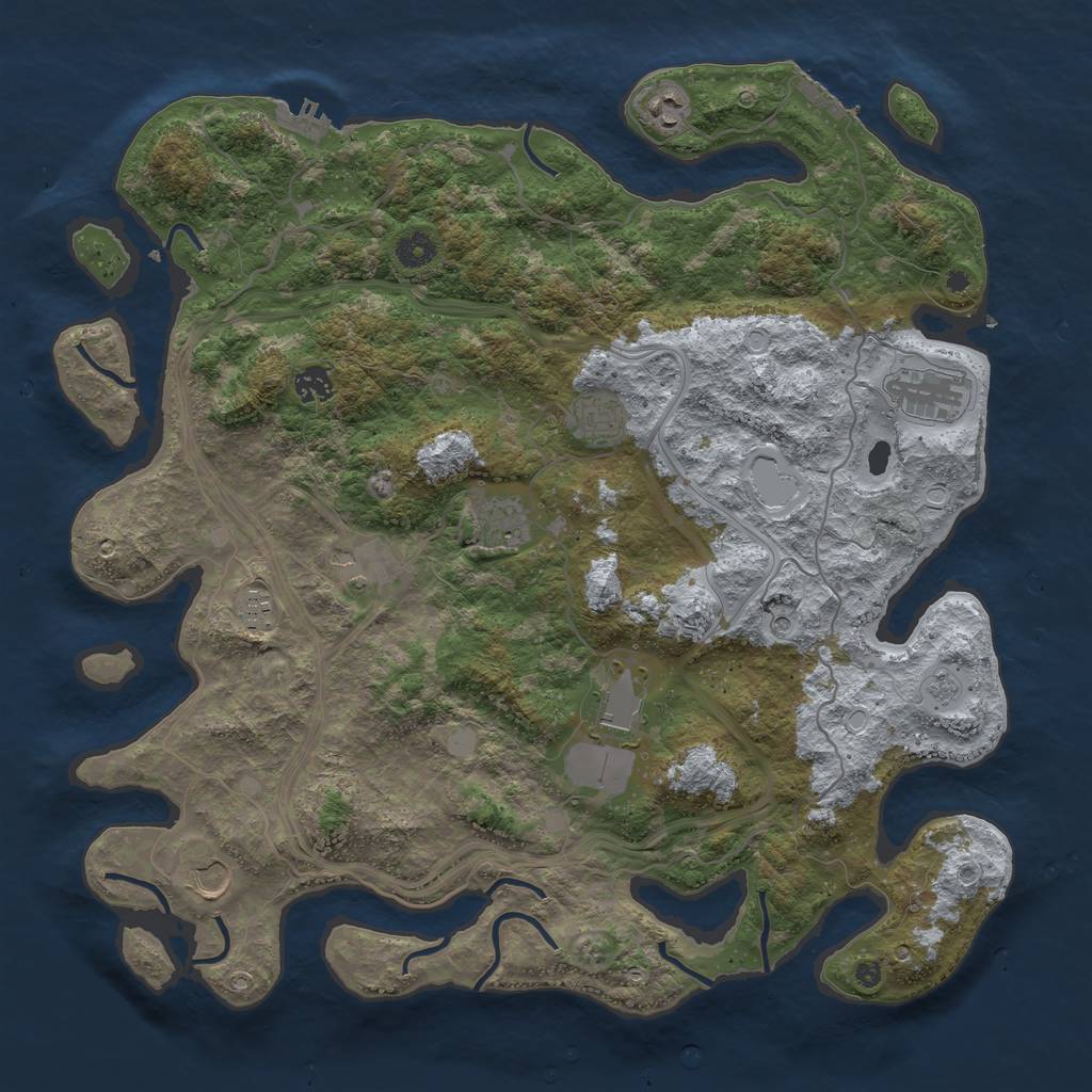Rust Map: Procedural Map, Size: 4300, Seed: 23042023, 16 Monuments