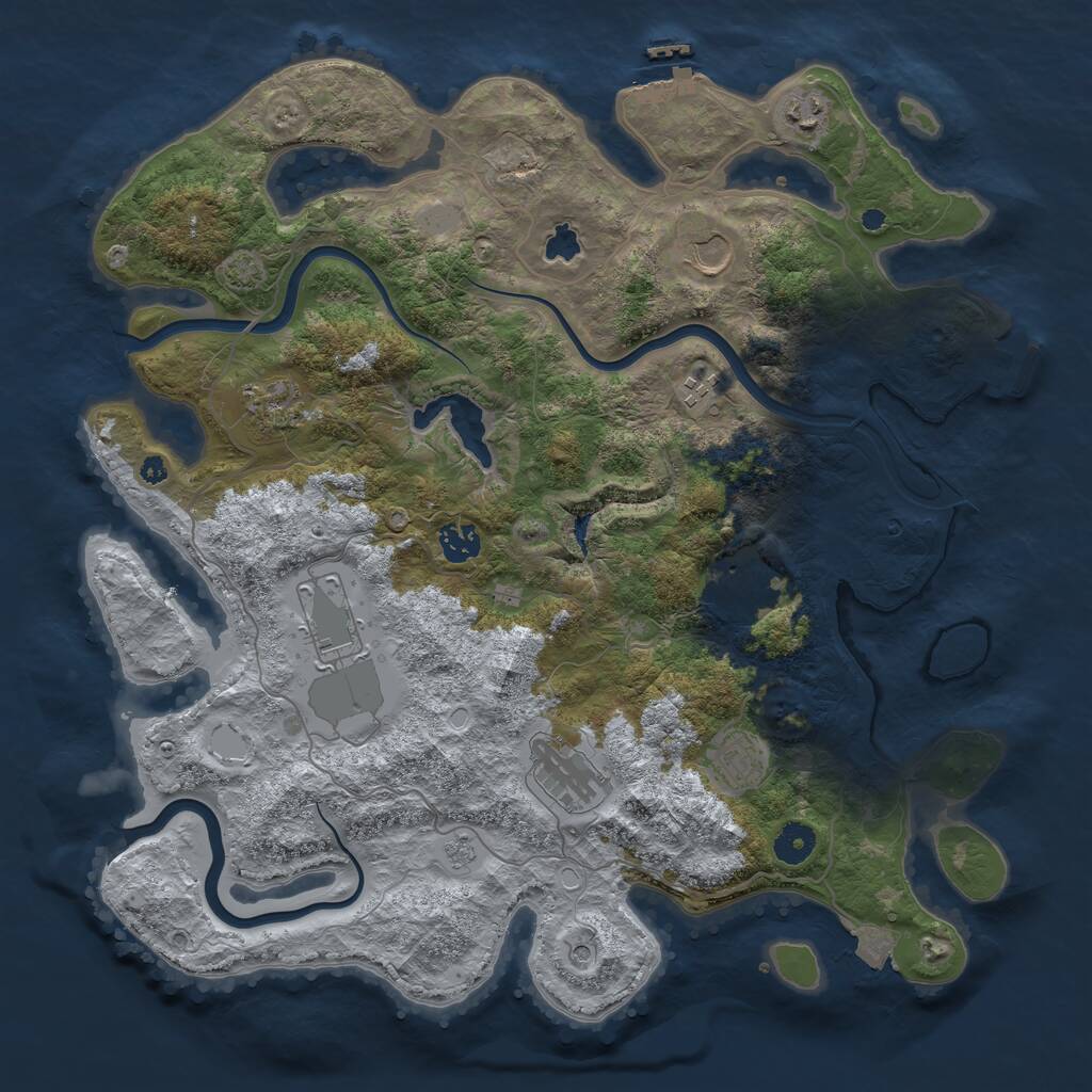Rust Map: Procedural Map, Size: 4000, Seed: 661237146, 15 Monuments