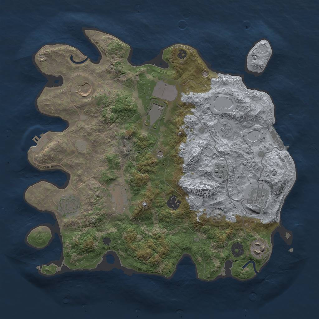 Rust Map: Procedural Map, Size: 3500, Seed: 423344630, 15 Monuments