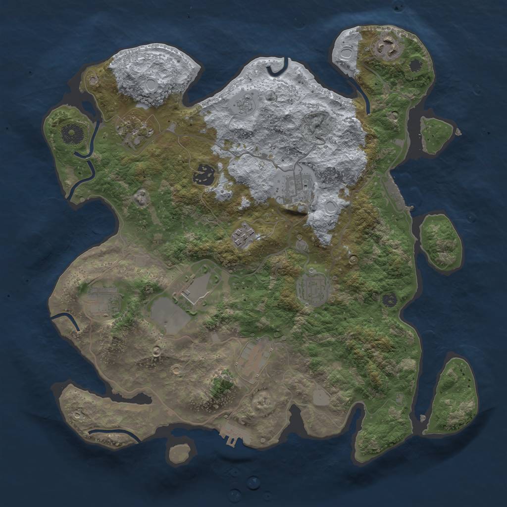 Rust Map: Procedural Map, Size: 3500, Seed: 1921130203, 15 Monuments