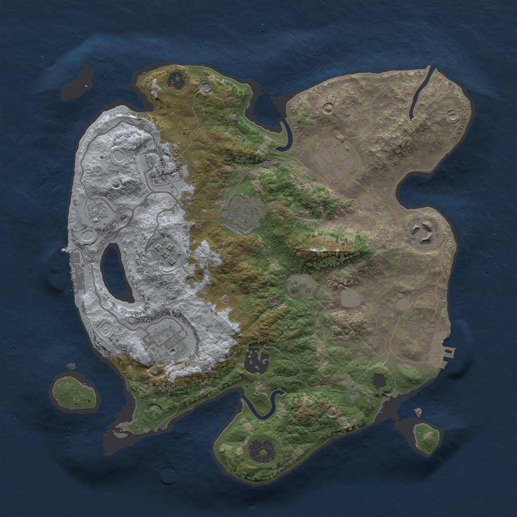 Rust Map: Procedural Map, Size: 3000, Seed: 179926613, 13 Monuments