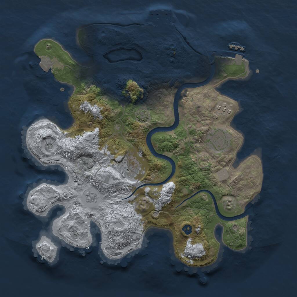 Rust Map: Procedural Map, Size: 3000, Seed: 15165, 9 Monuments