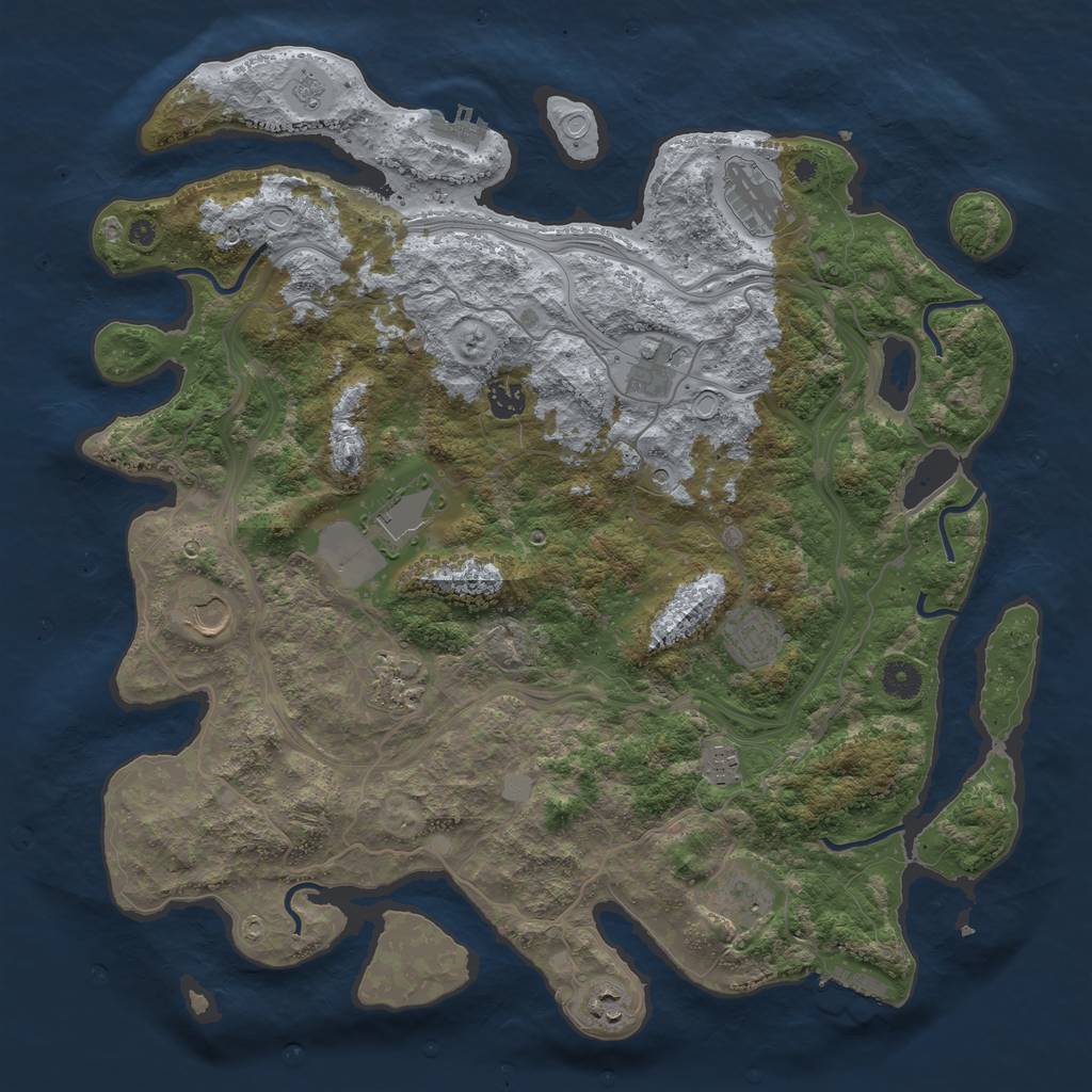 Rust Map: Procedural Map, Size: 4250, Seed: 951211449, 17 Monuments