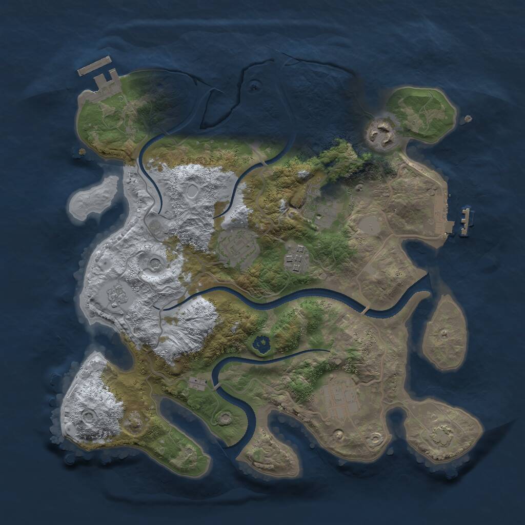 Rust Map: Procedural Map, Size: 3000, Seed: 1628333995, 11 Monuments