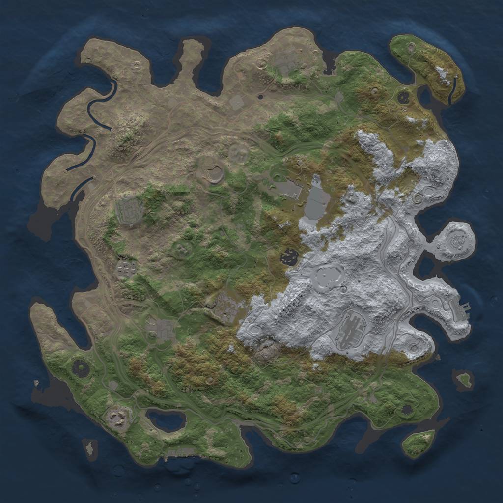 Rust Map: Procedural Map, Size: 4250, Seed: 19781408, 17 Monuments