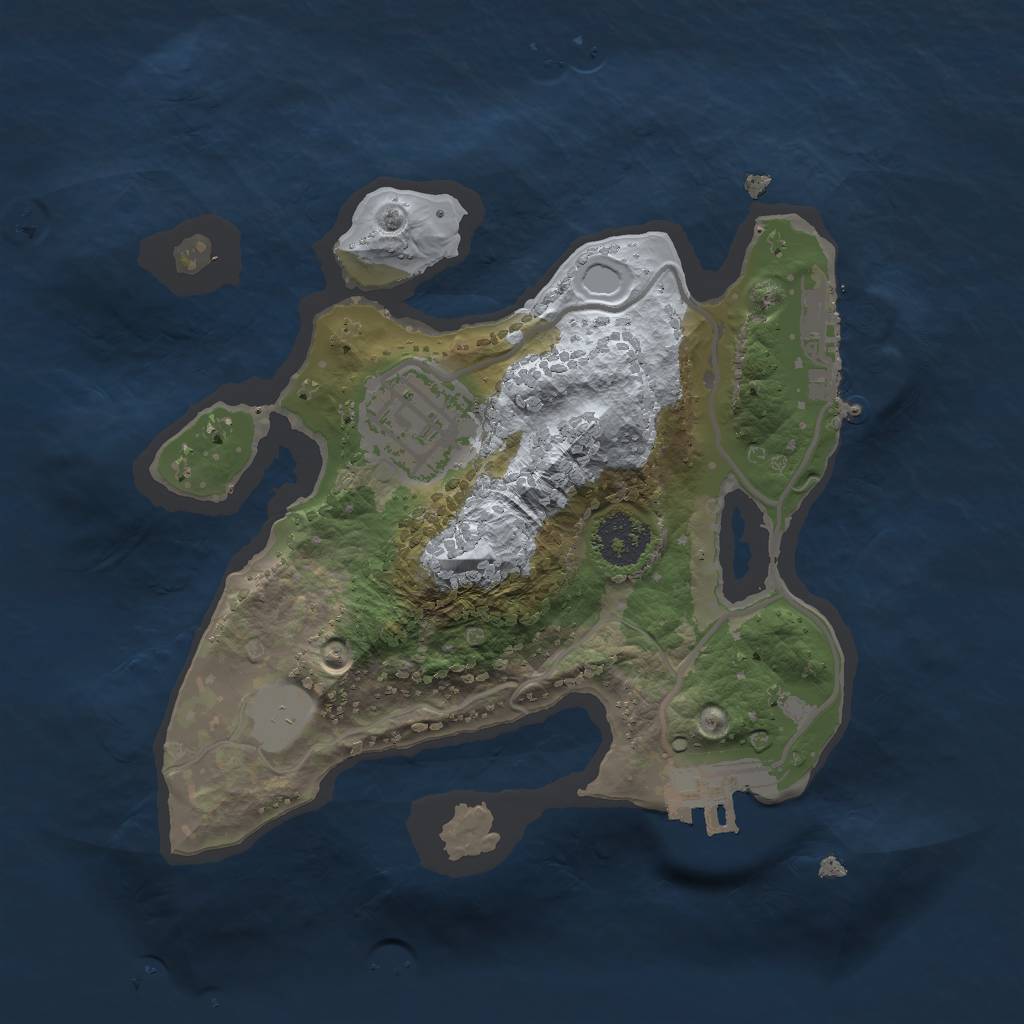 Rust Map: Procedural Map, Size: 2000, Seed: 92585, 6 Monuments